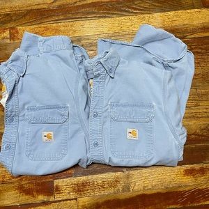 2 Carhartt FR button up shirt Size Medium